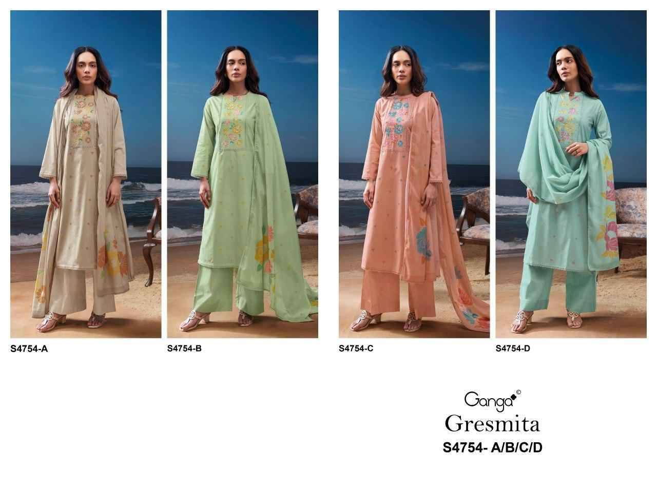 GRESMITA 4754 Series By Ganga Fashion Beautiful Festive Suits Stylish Colorful Fancy Casual Wear & Ethnic Wear PREMIUM COTTON Dresses At Wholesale Price